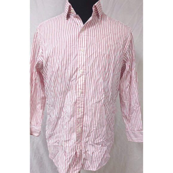 Polo Ralph Lauren Men 16.5 32/33 Regent Classic Fit Red Striped Button Up Shirt - Picture 1 of 10